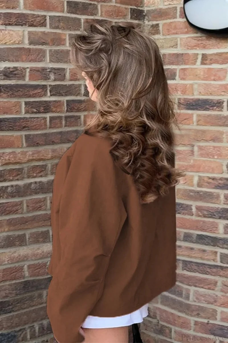 Suede Long Sleeve Elegant Casual Jacket