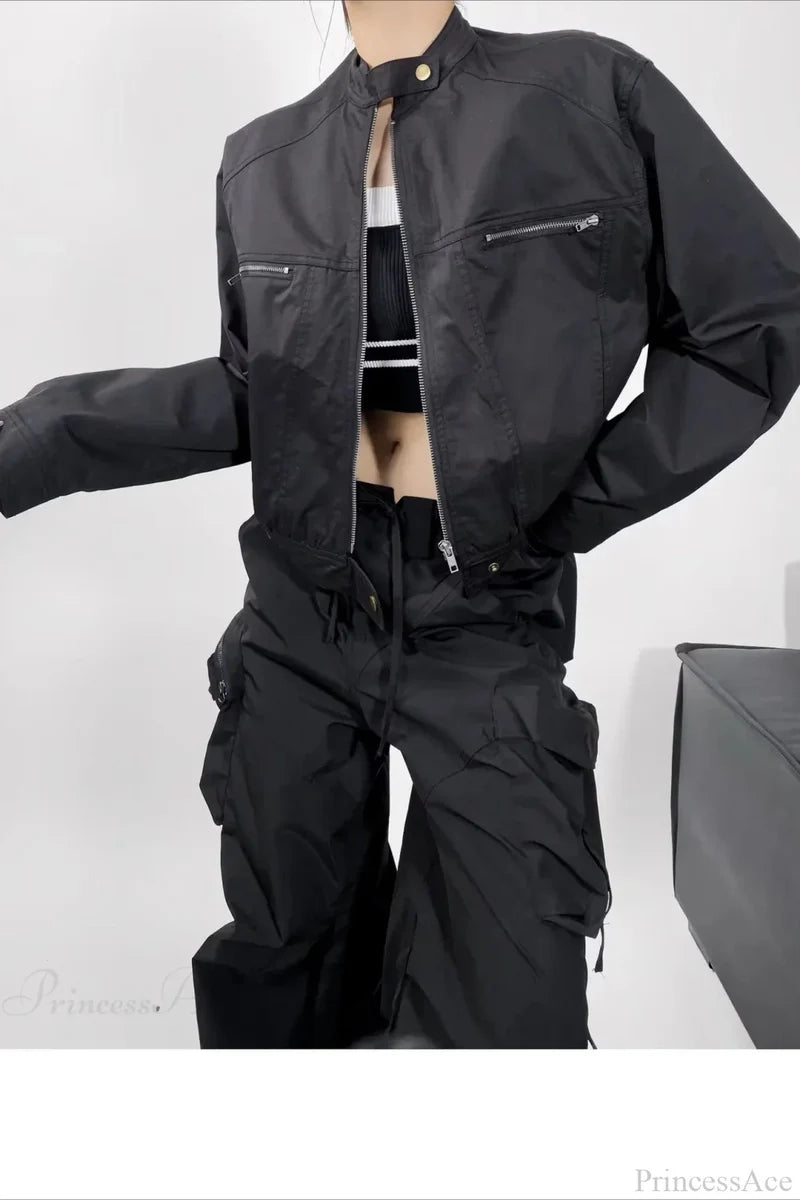 Techwear Utility Loose Casual Zip Jacket