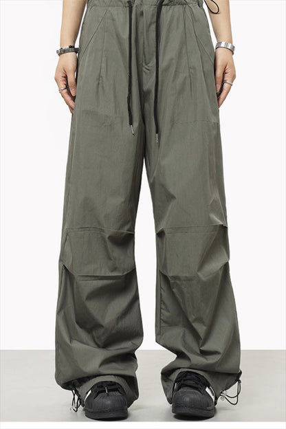 Athletic Casual Solid Drawstring Elastic Waist Pants