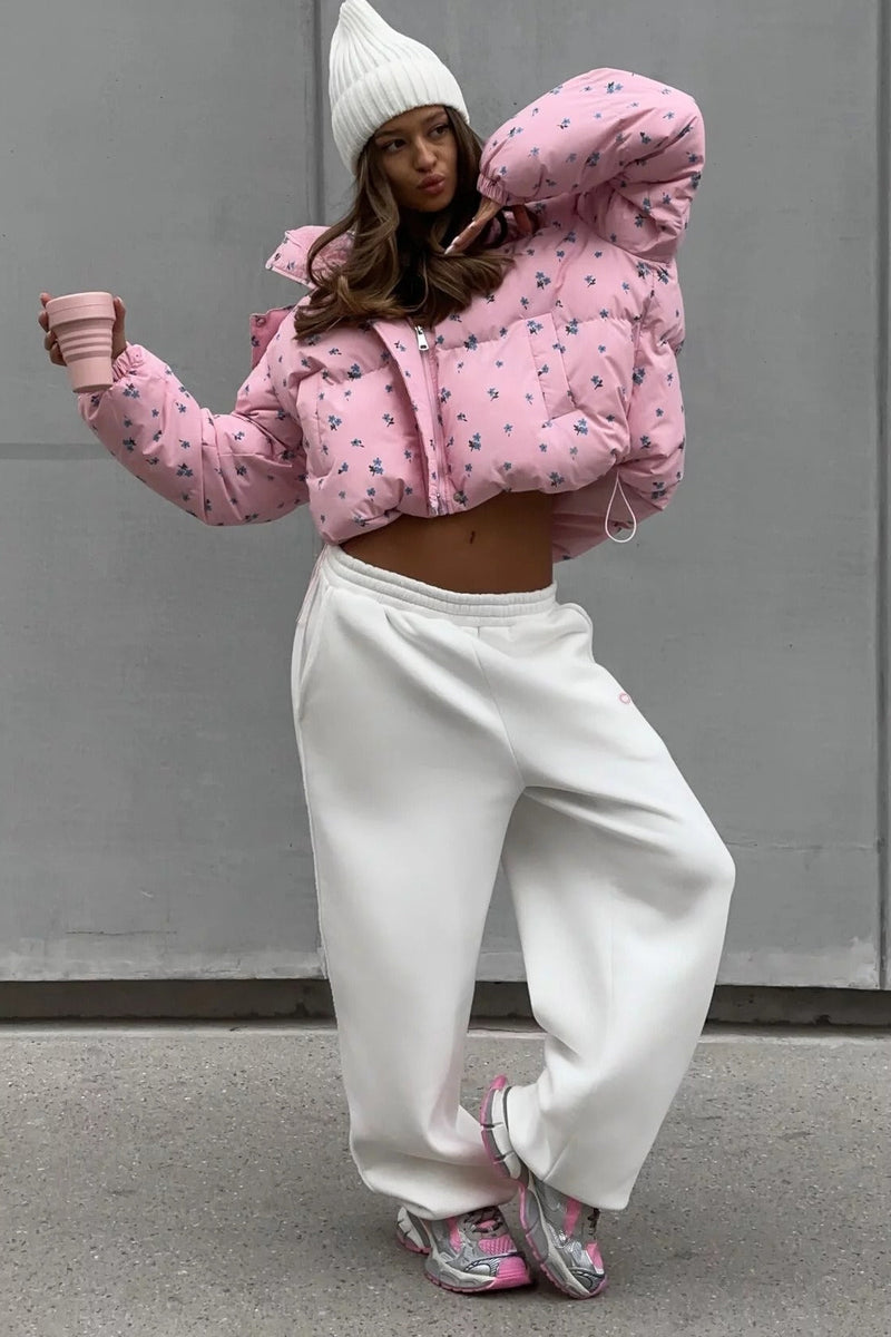 Chic Printed Puffy Puffer Jacket