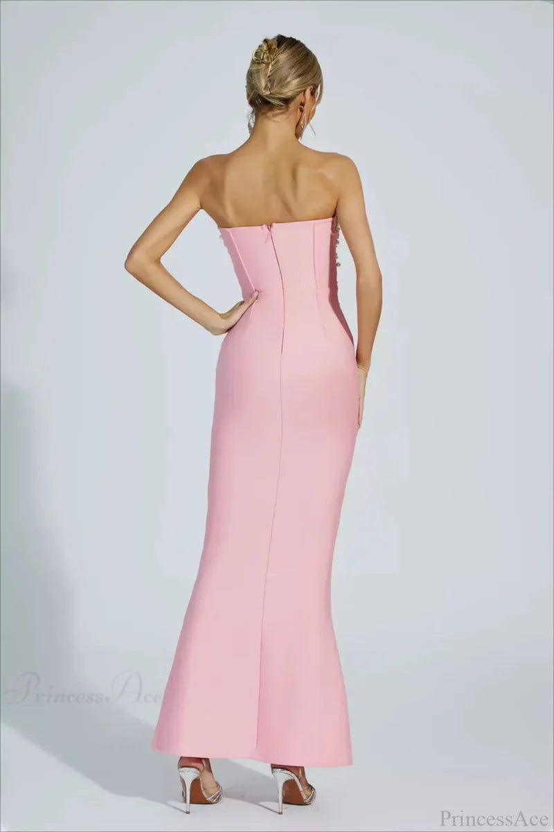 Elegant Beaded Fitted Strapless Wedding Dress