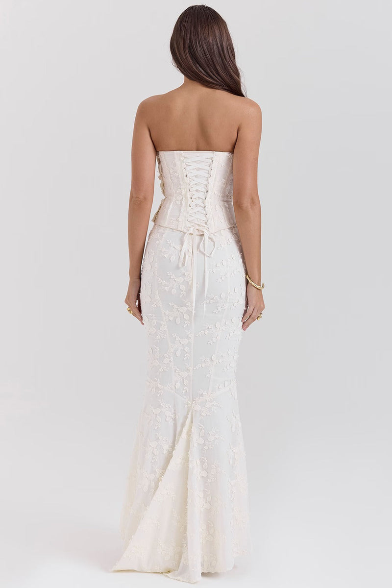 Embroidered Bustier Bodycon Formal Dress