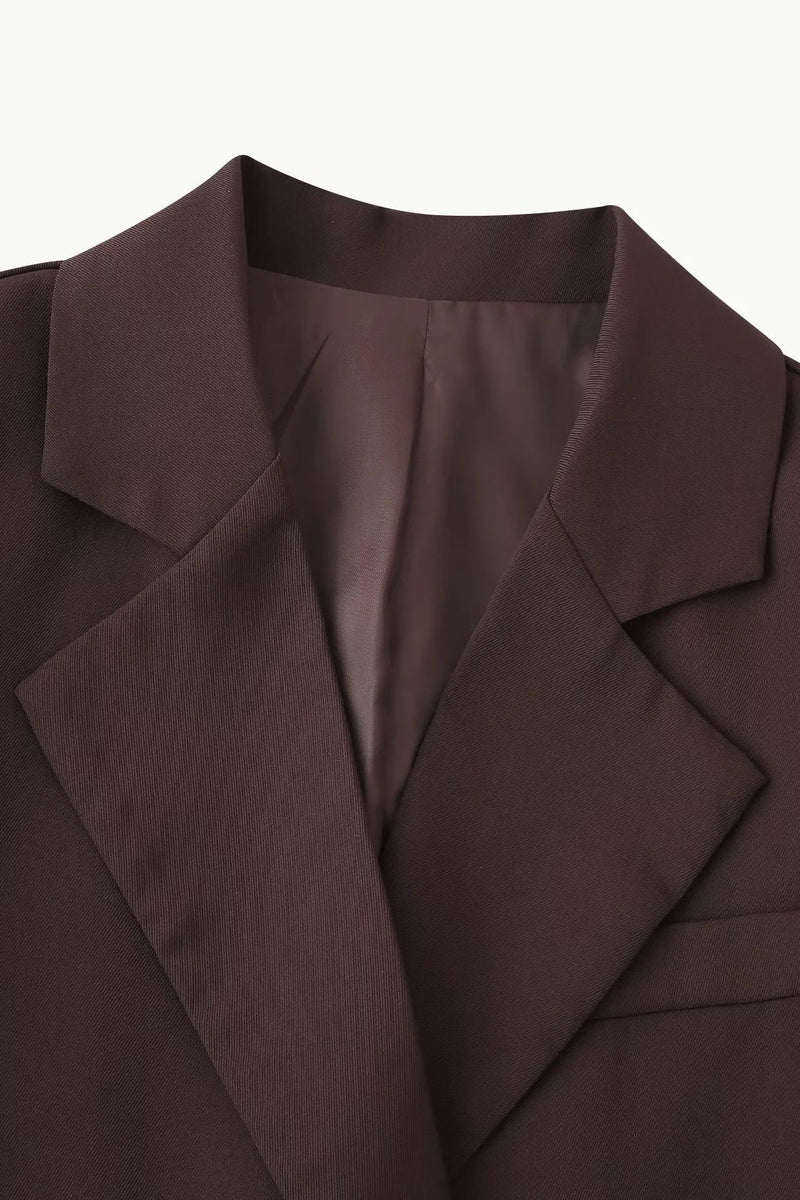 High-Waisted Button Blazer