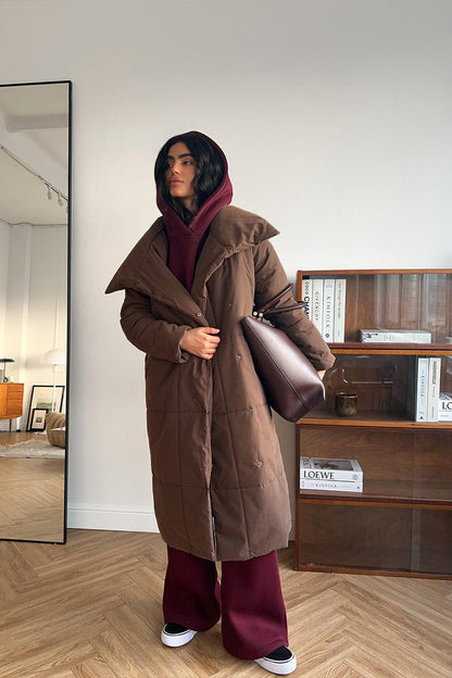 Long Stand Collar Puffer Jacket