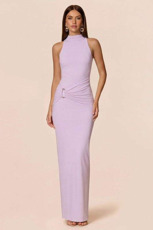 Nookie Petra High-Neck Maxi Dress - Lilac