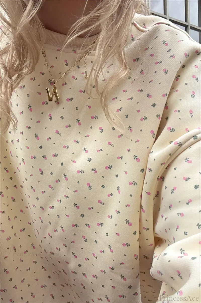 Polka Dot Cute Crew Neck Pull-On Sweatshirts