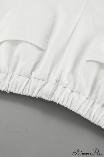 Pure Cotton White Drawstring Denim Pants