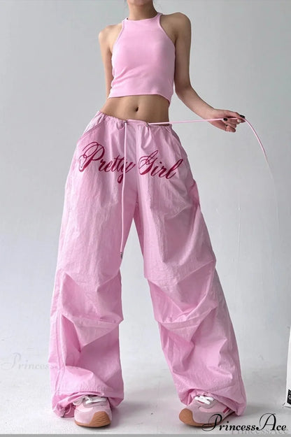 Quick-Dry Lightweight Loose Wide-Leg Drawstring Pants
