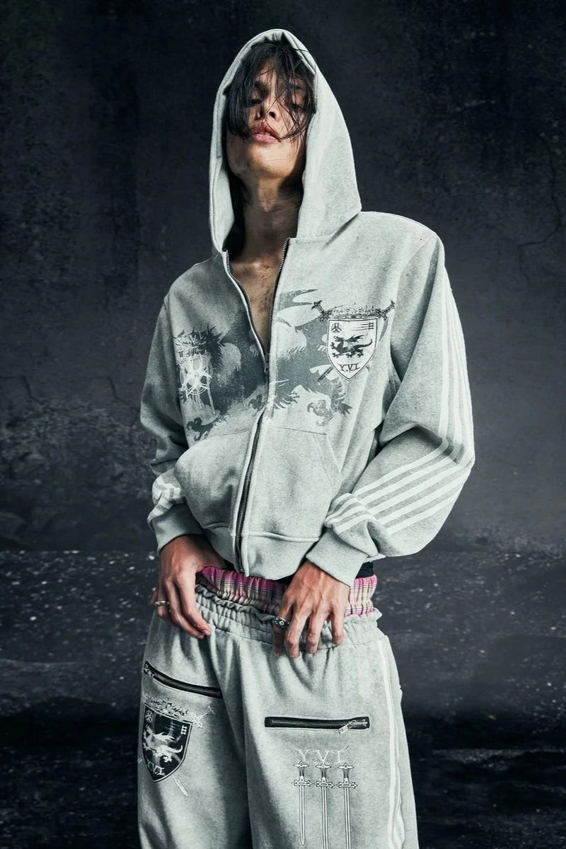 Retro Harajuku Zipper Hoodie