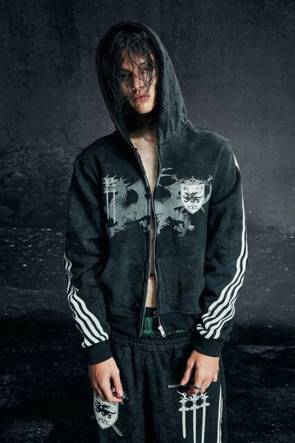 Retro Harajuku Zipper Hoodie