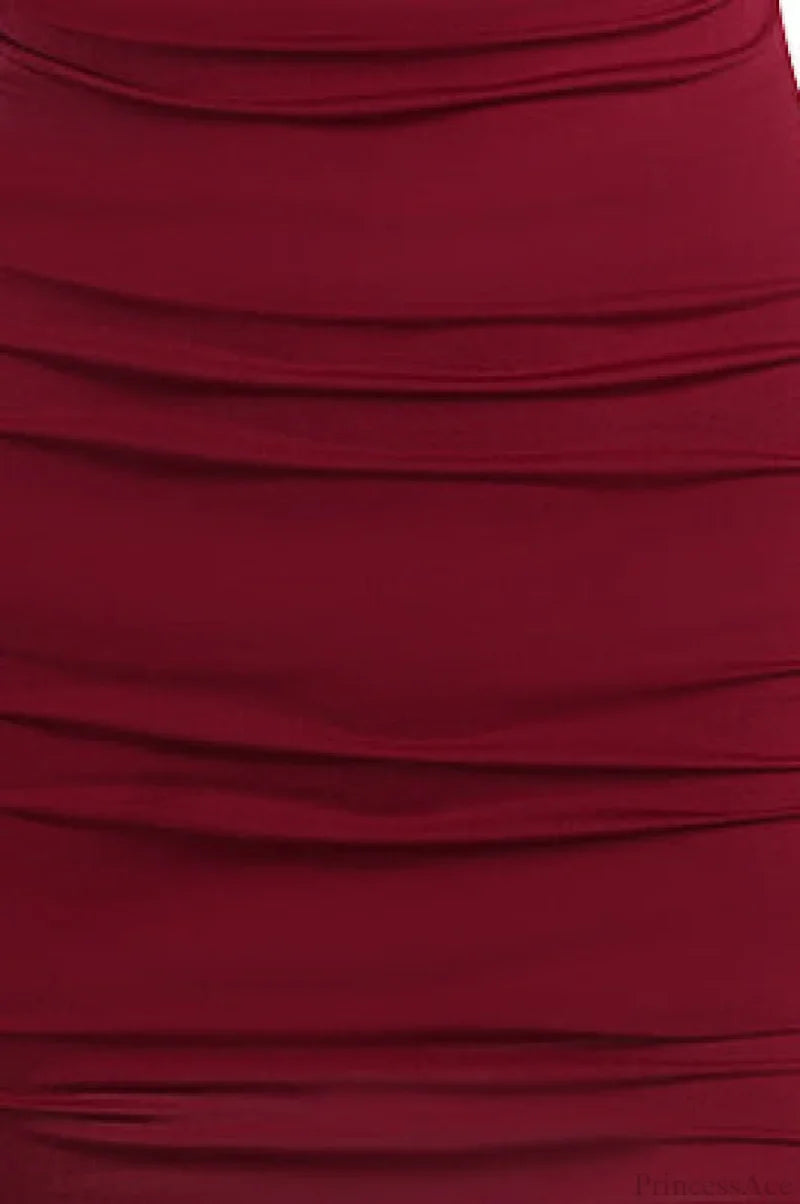 Ruched Backless Fitted Retro Camisole Party Dress