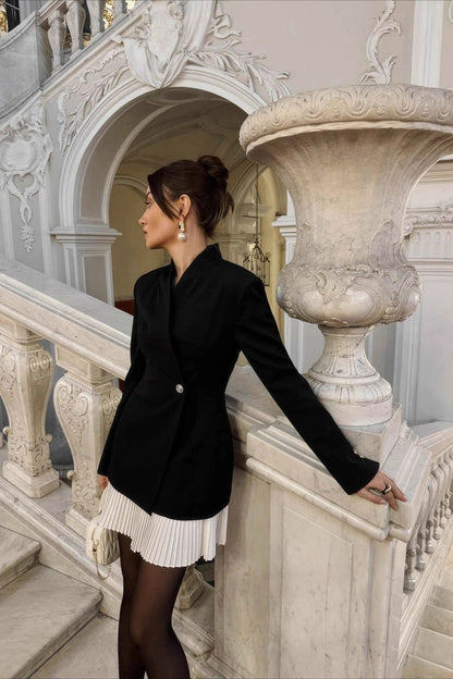 Ruched Waist Blazer Dress Blazer