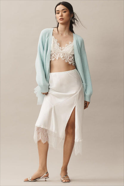 Sheer Ruffle Knit Cardigan