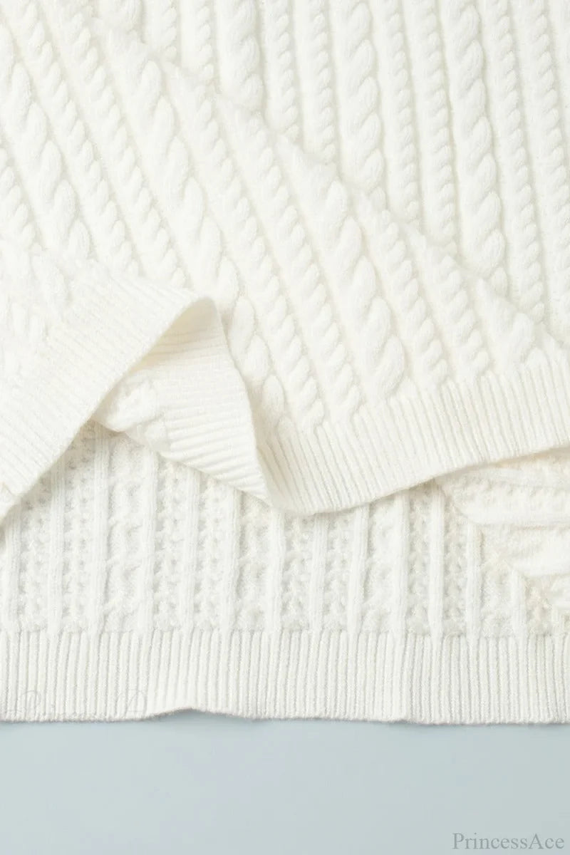 Soft Cable Knit Sweater Pants Two Piece Set