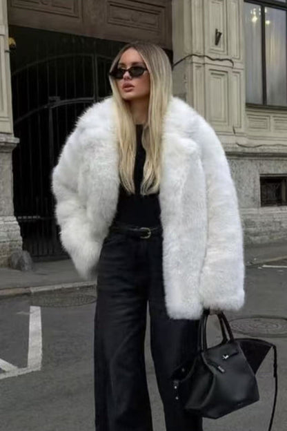 Solid Eco Faux Fur Coat White / S coats