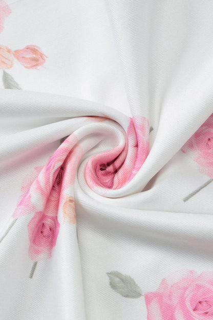 Strapless Backless Slim Printed Floral Dress