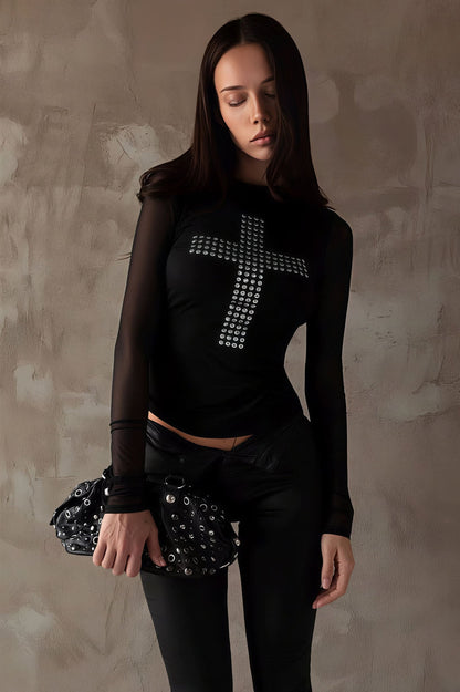 Trendy Print Sexy Slim Crew Neck Blouse