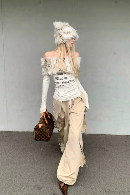 Y2K Sexy Letter Print Slim Long Sleeve Tee